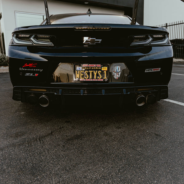 2017-2025 Chevy Camaro ZL1 / ZL1 1LE EVO Diffuser W/ Smokey Reflectors Gloss Black