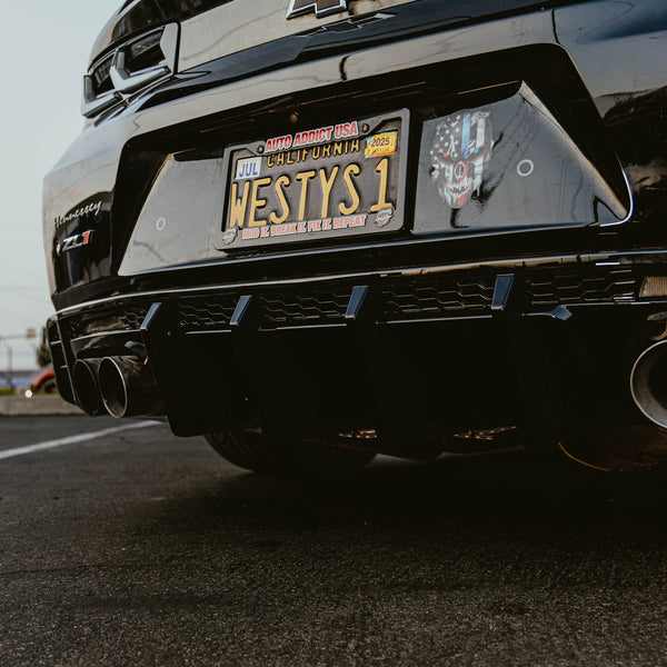 2017-2025 Chevy Camaro ZL1 / ZL1 1LE EVO Diffuser W/ Smokey Reflectors Gloss Black