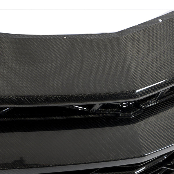 2017-2025 Chevy Camaro ZL1 Black Panther 1PC Full Gloss Carbon Fiber Track Package Front Bumper Conversion