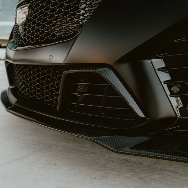 2022-2024 Cadillac CT5-V Blackwing Gloss Carbon Fiber Lower Grille Bezels (Pair)