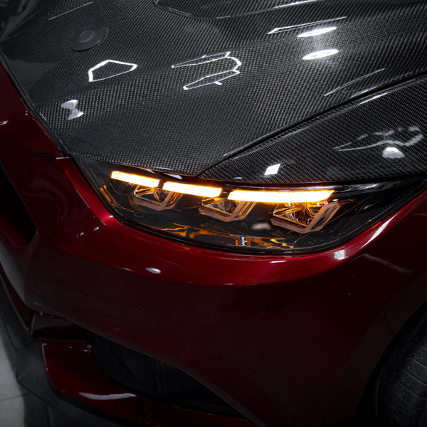 2015-2017 Ford Mustang Projector Headlights S650 Style LED Amber Sequential Turn Signals