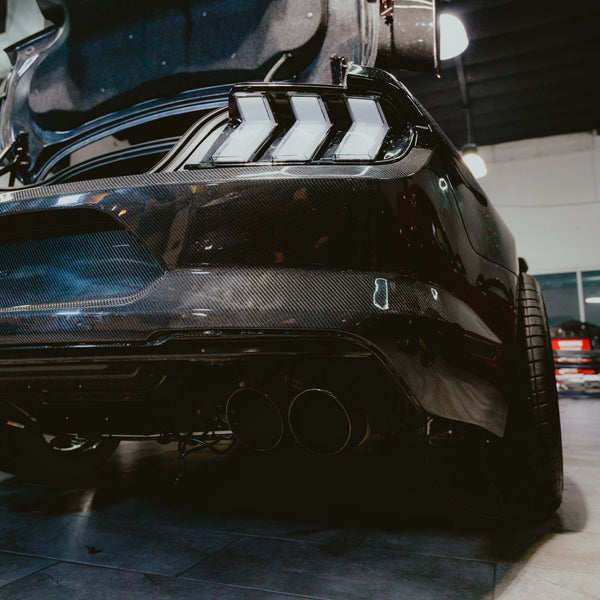 2018-2023 Ford Mustang GT500 Style Double Sided Full Carbon Fiber Track Package Rear Bumper Conversion