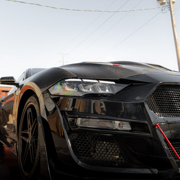 2018-2023 Ford Mustang Projector Headlights S650 Style LED Amber Sequential Turn Signals