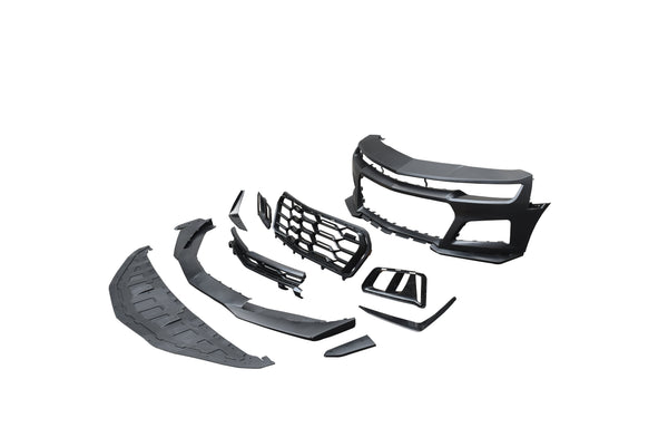 2010-2015 Chevy Camaro ZL1 1LE Track Package Front Bumper Conversion 11pcs Full Kit Flat BLK Body Kit