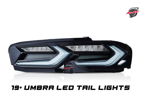 2019-2025 CHEVY CAMARO UMBRA LED TAILLIGHTS GLOSS BLACK/SMOKE LENS