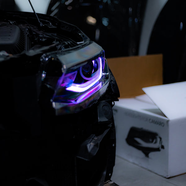 2016-2018 Chevy Camaro RGB OEM Replica Projector Headlights – Custom RGBW Bluetooth Control