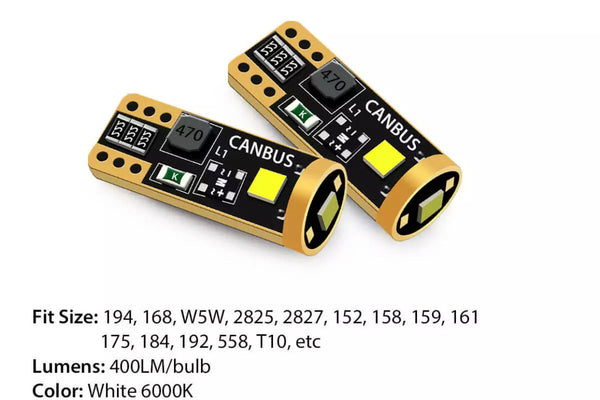 T10 LED White License Plate Lights