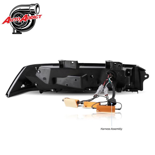 2014-2015 CHEVY CAMARO VELOX LED TAILLIGHTS GLOSS BLACK/RED LENS