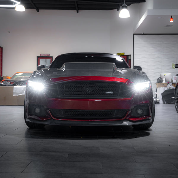 2015-2017 Ford Mustang Projector Headlights S650 Style LED Amber Sequential Turn Signals