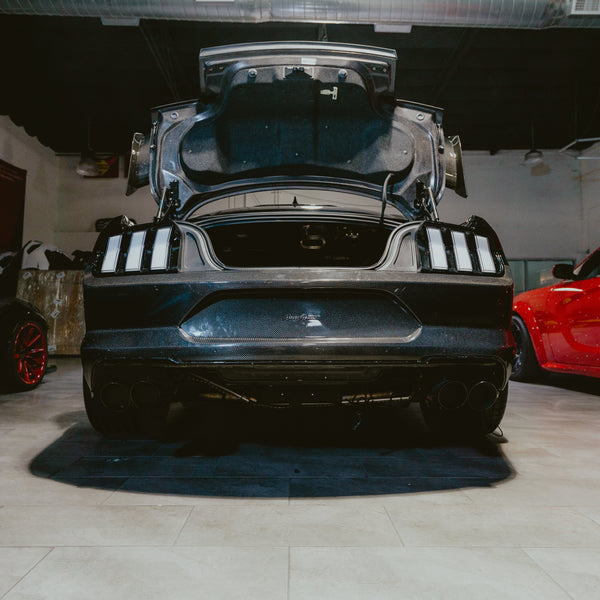 2018-2023 Ford Mustang GT500 Style Double Sided Full Carbon Fiber Track Package Rear Bumper Conversion