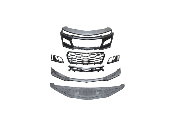 2010-2015 Chevy Camaro ZL1 Front Bumper Conversion 7pcs Full Kit Flat BLK Body Kit