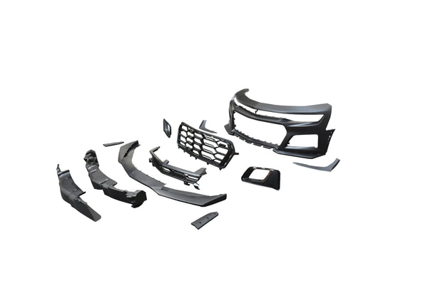 2016-2018 Chevy Camaro ZL1 1LE Track Package Front Bumper Conversion 11pcs Full Kit Flat BLK