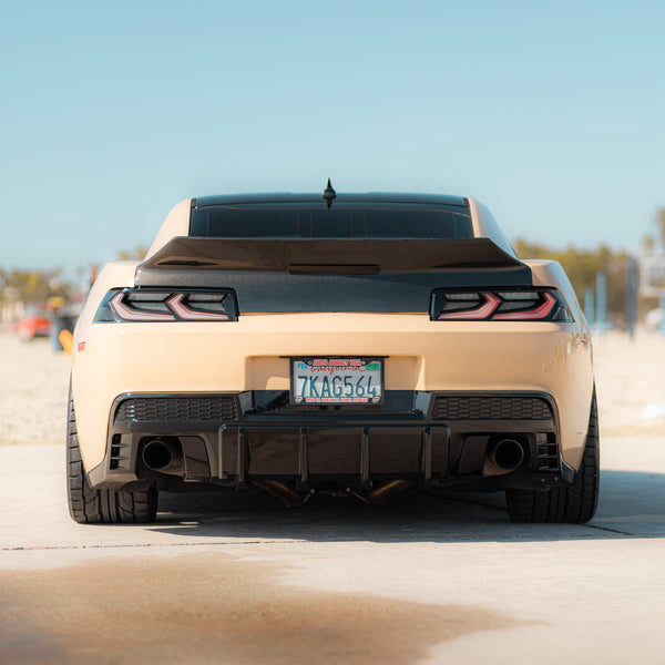 2014-2015 Chevy Camaro Evo Style Shark Fins Rear Diffuser Quad/Single Tips