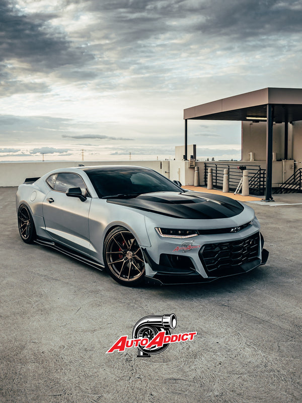 2016-2018 Chevy Camaro ZL1 1LE Track Package Front Bumper Conversion 11pcs Full Kit Flat BLK