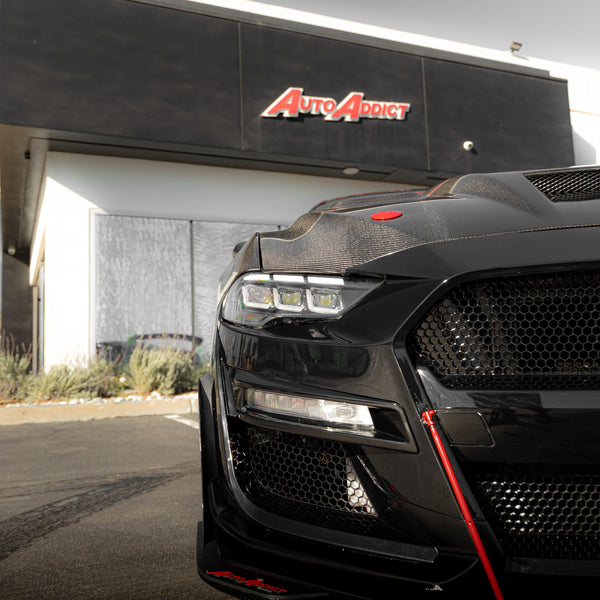 2018-2023 Ford Mustang Projector Headlights S650 Style LED Amber Sequential Turn Signals