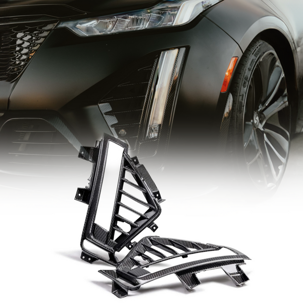 2022-2024 Cadillac CT5-V Blackwing Gloss Carbon Fiber Side Grilles (Pair)