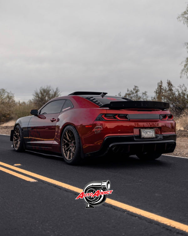 2014-2015 CHEVY CAMARO VELOX LED TAILLIGHTS GLOSS BLACK/RED LENS