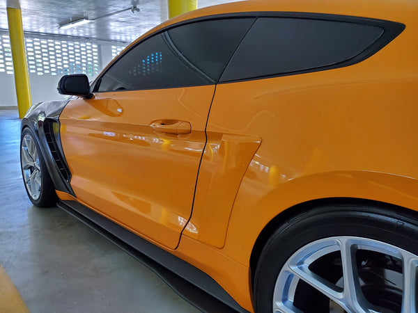 2015 - 2020 Mustang Carbon Fiber Type-Flat Side Window Louvers (Pair)